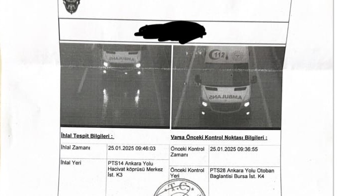 Sevk’ten Dönen Ambulansa MOBESE’den Trafik Cezası Yazıldı
